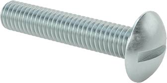 Image of Product. Front orientation. Steel Extra-Wide Truss Head Slotted Screws, Steel, 3/8"-16 Thread Size, 2" Long.
