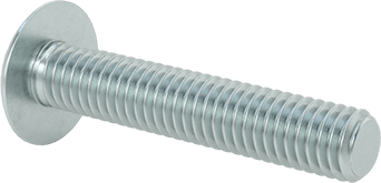 Image of Product. Back orientation. Steel Extra-Wide Truss Head Slotted Screws, Steel, 3/8"-16 Thread Size, 2" Long.