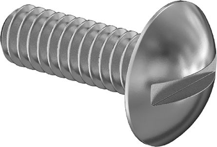 Image of Product. Front orientation. Steel Extra-Wide Truss Head Slotted Screws, Steel, 1/4"-20 Thread Size, 3/4" Long.