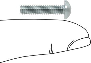 Image of Product. Side1 orientation. Contains SizingReference. Zinc-Plated Steel Pan Head Phillips Screw, 8-32 Thread, 3/4" Long.