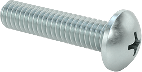 Image of Product. Front orientation. Zinc-Plated Steel Pan Head Phillips Screw, 8-32 Thread, 3/4" Long.