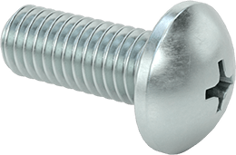 Image of Product. Front orientation. Zinc-Plated Steel Pan Head Phillips Screw, 10-32 Thread, 1/2" Long.