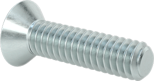 Image of Product. Back orientation. Zinc-Plated Steel Phillips Flat Head Screw, 82 Degree Countersink Angle, 1/4"-20 Thread Size, 1" Long.