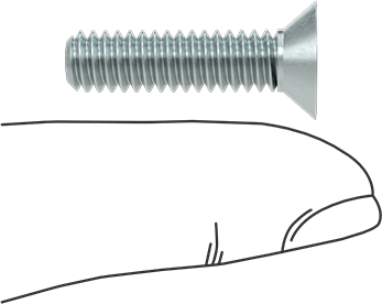 Image of Product. Side1 orientation. Contains SizingReference. Zinc-Plated Steel Phillips Flat Head Screw, 82 Degree Countersink Angle, 1/4"-20 Thread Size, 1" Long.