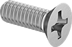 Image of Product. Front orientation. Flat Head Screws. Steel Phillips Flat Head Screws.