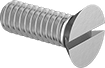 Image of Product. Front orientation. Flat Head Screws. Steel Slotted Flat Head Screws.
