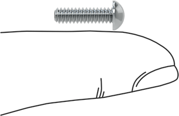Image of Product. Side1 orientation. Contains SizingReference. Steel Decorative Round Head Slotted Screws, 6-32 Thread Size, 1/2" Long.