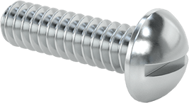 Image of Product. Front orientation. Steel Decorative Round Head Slotted Screws, 6-32 Thread Size, 1/2" Long.