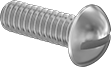 Image of Product. Front orientation. Rounded Head Screws. Stainless Steel Round Head Slotted Screws.