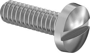 Image of Product. Front orientation. Steel Binding Head Slotted Screws, Steel, 4-40 Thread Size, 3/8" Long.