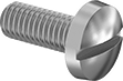Image of Product. Front orientation. Rounded Head Screws. Steel Binding Head Slotted Screws.
