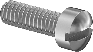 Image of Product. Front orientation. Steel Narrow Fillister Head Slotted Screws, High-Profile, 8-32 Thread, 1/2" Long.
