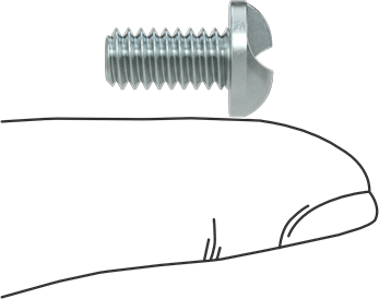 Image of Product. Side1 orientation. Contains SizingReference. Steel Tamper-Resistant One-Way Round Head Screws, 1/4"-20 Thread Size, 1/2" Long.