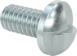 Image of Product. Front orientation. Steel Tamper-Resistant One-Way Round Head Screws, 1/4"-20 Thread Size, 1/2" Long.