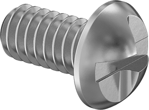Image of Product. Front orientation. Stainless Steel Tamper-Resistant One-Way Round Head Screws, 1/4"-20 Thread Size, 1/2" Long.