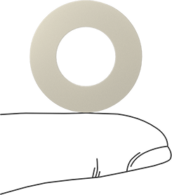 Image of Product. Side1 orientation. Contains SizingReference. Nylon Plastic Washer, for 1/2" Screw Size, 0.531" ID, 1.000" OD, Off-White.