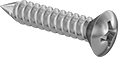Image of Product. Front orientation. Tapping Screws. Steel Phillips Oval Head Screws for Sheet Metal.