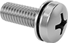 Stainless Steel Pan Head Phillips Screws with Internal-Tooth Lock Washer