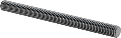 Image of Product. Front orientation. High-Strength Steel Threaded Rod, 1/4"-28 Thread Size, 3" Long.