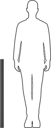 Image of Product. Side1 orientation. Contains SizingReference. High-Strength Steel Threaded Rod, 2"-12 Thread Size, 3 Feet Long.