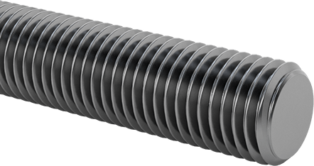 Image of Product. Front orientation. High-Strength Steel Threaded Rod, 1-1/8"-7 Thread Size, 12 Feet Long.