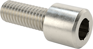Image of Product. Front orientation. High-Profile Socket Head Screw, 18-8 Stainless Steel, 10-32 Thread Size, 1/2" Long.