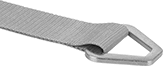 Image of Product. Shown with Webbing (Not Included). Front orientation. Webbing Rings. Triangular Webbing Rings.