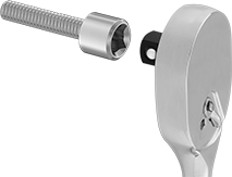 Image of ProductInUse. Front orientation. Exploded view. Socket Head Screws. Drop Prevention Socket Head Screws for Ratchet Wrenches.