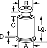 Image of Attribute. Front orientation. Contains Annotated. Standoffs. Press-Fit Keyhole Standoffs.