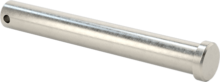 Image of Product. Front orientation. Corrosion-Resistant 18-8 Stainless Steel Clevis Pin, Oversized, 1/2" Diameter, 3-3/4" Usable Length.