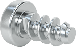 Image of Product. Back orientation. Phillips Rounded Head Thread-Forming Screws, for Plastic, Zinc-Plated Steel, M3 Size, 6 mm Long.