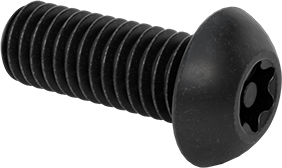 Image of Product. Front orientation. Tamper-Resistant Button Head Torx Screws, Black-Oxide Alloy Steel, M6 x 1.00 mm Thread, 16 mm Long.