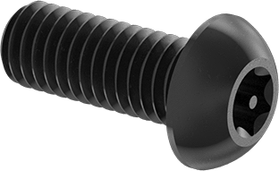 Image of Product. Front orientation. Tamper-Resistant Button Head Torx Screws, Black-Oxide Alloy Steel, M6 x 1.00 mm Thread, 16 mm Long.