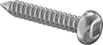 Image of Product. Front orientation. Tapping Screws. Steel Square-Drive Rounded Head Screws for Sheet Metal.