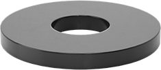 Image of Product. Bottom orientation. Fluoroelastomer Rubber Sealing Washers, for Number 14 Screw Size, 0.230" ID, 0.625" OD, 0.062" Thick.