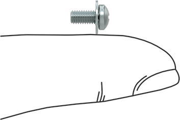 Image of Product. Side1 orientation. Contains SizingReference. Steel Pan Head Screws, Internal-Tooth Lock Washer, M3 x 0.5mm Thread, 6mm Long.