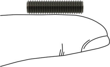 Image of Product. Side1 orientation. Contains SizingReference. Low-Strength Steel Threaded Rod, M5 x 0.8 mm Thread Size, 20 mm Long.
