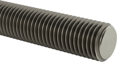 Image of Product. Front orientation. Low-Strength Steel Threaded Rod, M16 x 2 mm Thread Size, 100 mm Long.