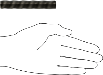 Image of Product. Side1 orientation. Contains SizingReference. Low-Strength Steel Threaded Rod, M16 x 2 mm Thread Size, 100 mm Long.