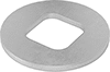 Image of Product. Without Prongs. Bottom orientation. Washers. Washers for Square-Neck Bolts.
