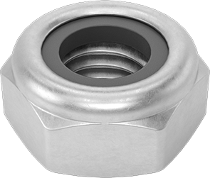 Image of Product. Bottom orientation. Thin-Profile Nylon-Insert Locknut, Zinc-Plated Low-Strength Steel, M8 x 1.25 mm Thread Size.