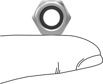 Image of Product. Side1 orientation. Contains SizingReference. Thin-Profile Nylon-Insert Locknut, Zinc-Plated Low-Strength Steel, M8 x 1.25 mm Thread Size.