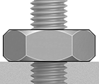 Image of ProductInUse. Front orientation. Extreme-Strength Steel Heavy-Profile Hex Nut, M42 x 3 mm Thread Size.
