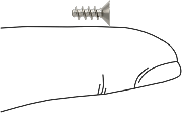 Image of Product. Side1 orientation. Contains SizingReference. Phillips Flat Head Thread-Forming Screws, for Plastic, 18-8 Stainless Steel, M3 Screw Size, 8 mm Long.