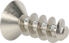 Image of Product. Back orientation. Phillips Flat Head Thread-Forming Screws, for Plastic, 18-8 Stainless Steel, M3 Screw Size, 8 mm Long.