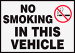 Image of Product. Front orientation. Labels. Illustrated Vehicle and Shipping Dock Labels , No Smoking Symbol, No Smoking in This Vehicle.