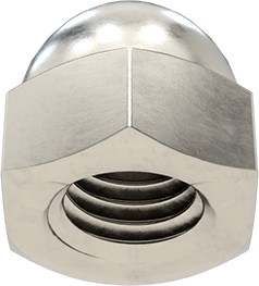 Image of Product. Bottom orientation. 18-8 Stainless Steel Distorted-Thread Cap Nut, 1/2"-13 Thread Size.