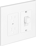 Image of Product. Front orientation. Wall Plates. Outlet- and Switch-Covering Wall Plates, For Toggle Switches and NEMA Outlets.