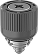 Image of Product. Front orientation. Captive Panel Screws. Snap-In Captive Panel Screws, Black Powder-Coated Aluminum Head.