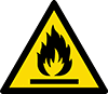 Image of Product. Front orientation. Labels. Hazardous Material ISO Labels , Flammable Material Warning Symbol.